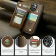 thumbnail image 6 of Mantto Case for iPhone 15 with Card Holder, Retro PU Leather RFID Blocking Credit Card Slots Double Magnetic Clasp Flip Kickstand Shockproof Phone Cover for iPhone 15,Brown, 6 of 9