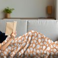 thumbnail image 3 of Peach Soft Flannel Fleece Blanket, Pattern with Silhouette Peaches Tasty Delicious Snacks Theme Illustration, Cozy Plush for Indoor and Outdoor Use, 50" x 70", Pale Orange and White, by Ambesonne, 3 of 5