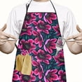 thumbnail image 2 of Pioneer Flower Floral Print Pattern Apron-Garden Aprons for Women with Pockets-Cotton Linen Waterproof Kitchen Cooking Gardening Aprons Adjustable for Kitchen,Cooking,BBQ and Salon 33x27 Inch, 2 of 7