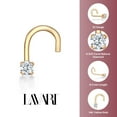 thumbnail image 6 of Lavari Jewelers Diamond Nose Ring Curve .02 cttw, 22G Body Piercing Jewelry, Yellow Gold, 6 of 7