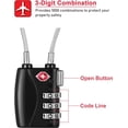 thumbnail image 5 of 3-Digit Cable Lock, TSA Approved Luggage Locks for Suitcase, Gym Lockers, Travel Baggage (2 Pack, Black), 5 of 5