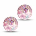 thumbnail image 2 of Crystal Glitter Squishy Stress Ball with Colorful Confetti Filling, 1-Pack, Pink Transparent Design, for Kids and Adults Relaxation, Sensory Squeeze Toy, 2 of 3
