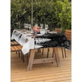 thumbnail image 2 of Outdoor Tablecloth with Umbrella Hole and Zipper, Black Christmas Rectangle Table Cloth 60x120 Inch Waterproof Tablecloth, Snowman Snowflake Winter Birds Picnic Table Cover for Patio Camping, 2 of 7