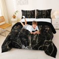 thumbnail image 3 of Manfei Vintage Flag Queen Comforter Set,Wild Wolf Comforter Sets Queen,Brown Red,Black Reversible,3pcs,1 Comforter and 2 Pillowcases, 3 of 7
