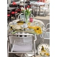 thumbnail image 4 of Outdoor Tablecloth with Umbrella Hole and Zipper, Spring Gnomes Round Table Cloth 54 Inch Waterproof Tablecloth, Farmhouse Bees Flowers Black White Plaid Picnic Table Cover for Patio Camping, 4 of 7