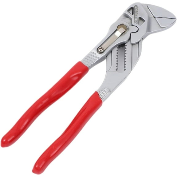 Pliers Wrench, 7-Inch 2 In 1 Smooth Jaw Pliers, Chromium-Vanadium Steel Adjustable Wrench, Fit for Home Repair, Bolts, Nut, Red, Smooth Jaw Nippers Snips
