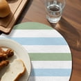 thumbnail image 3 of Sage Green Blue Striped Round 13 Inch Placemats Set of 8, Farmhouse Sage Green Stripes HeatResistant Non Slip Place Mats for Dining Table, Wipeable Braided Kitchen Table Mats for Housewarming, 3 of 9