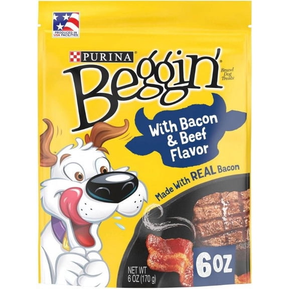 Purina Beggin' Strips - Bacon & Beef Flavor [Dog, Treats Packaged] 6 oz