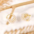 thumbnail image 7 of Lancharmed Gold Plated Earrings for Womens Trendy,Openwork Pearl Earring Valentines Gifts for Him, 7 of 7