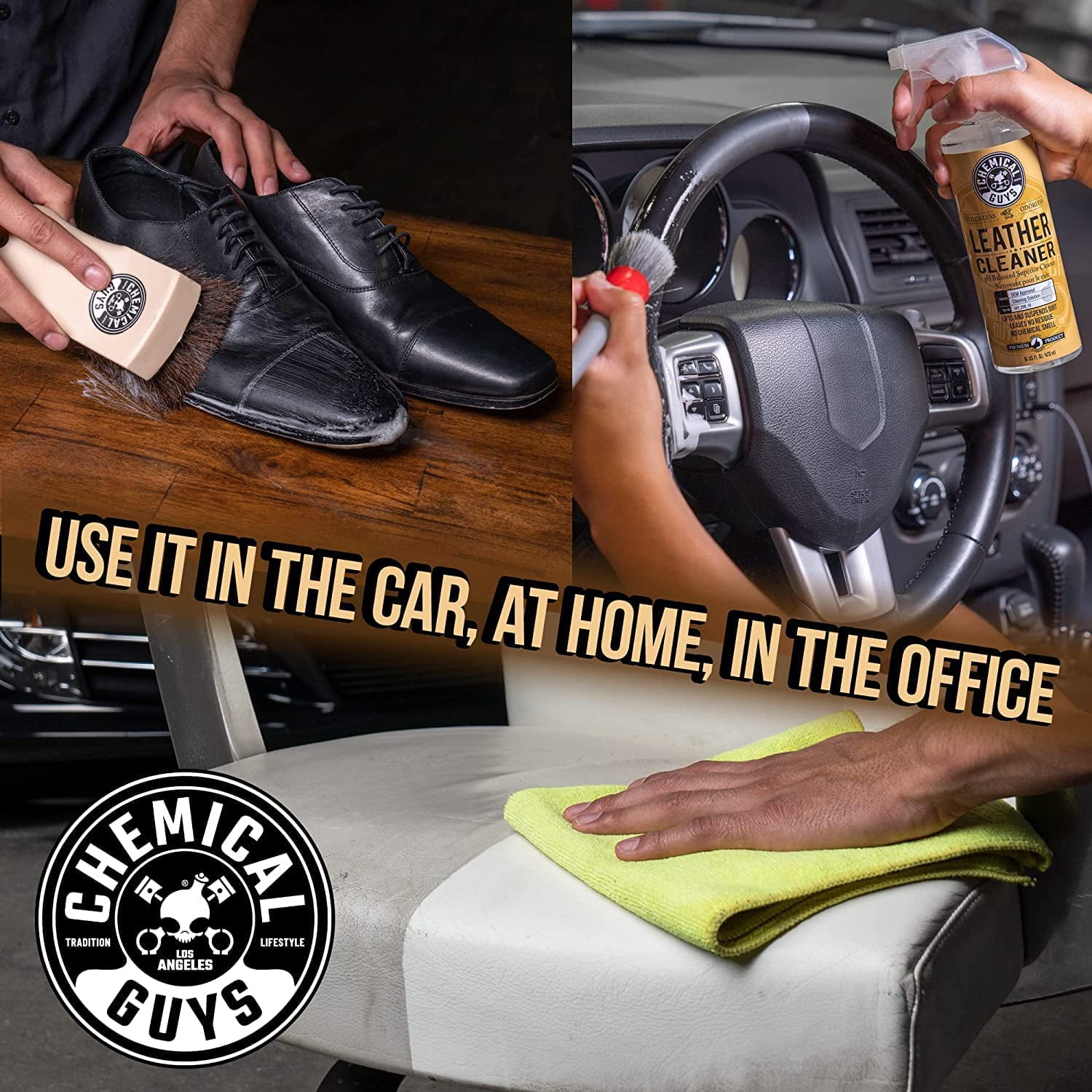 Chemical Guys HOL412 Complete Leather Cleaner and Conditioner Detailing Kit with Total Interior, for Cars, Home, Office, and More (Works on Natural, Faux Leather and More) 9 Items