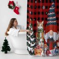 thumbnail image 5 of Christmas Gnome Bathroom Shower Curtain Squirrel Cat Xmas Tree Snowflake Red Plaid Waterproof Washable Shower Curtains for Bathtub Bath Decor with Grommets and Hook 66 X 72 Inch, 5 of 8