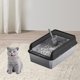 thumbnail image 1 of Inodoro para gatos con parte abierta, inodoro para gatos semicerrado, protector contra salpicaduras, fácil de limpiar, bandeja para cama para Negro y L, 1 of 8
