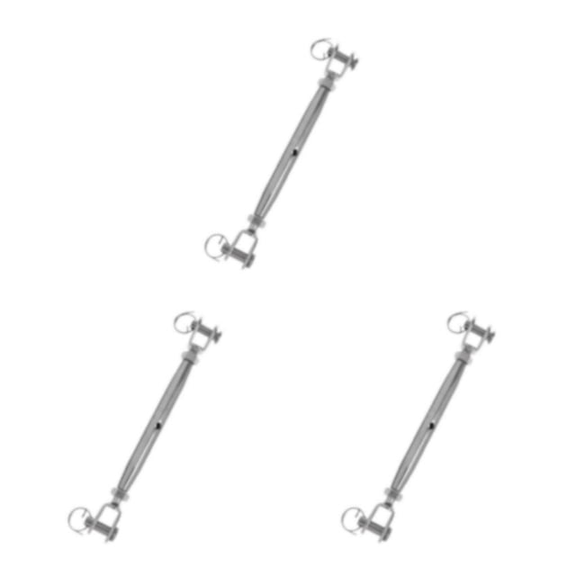 Youkk Stainless Steel Closed Body Turnbuckle Jaw Wire Rope Fork Screw Rigging Silver M10 3Set