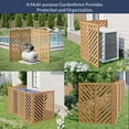 thumbnail image 5 of BELLEZE Privacy Fence Panels for Outside, Wooden Air Conditioner Fence Pool Equipment Generator Trash Can Enclosure Outdoor Fence Panels (2 Panels-Brown), 5 of 7