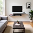 thumbnail image 4 of Starlight Canyon Home Floating TV Skyline Walnut Stand Wall Mounted Console, 60-Inch Wood Shelf, 4 of 5