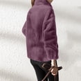 thumbnail image 5 of Women's Double-Faced Fleece Jacket, Stand Collar Zip Up Coat, Thickened Plush Lined Outerwear for Women, Soft Winter Jacket with Full Zipper, Warm Casual Long Sleeve Top Purple L, 5 of 6