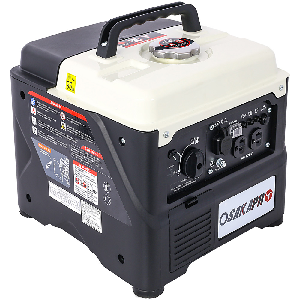 Yone jx je Portable Inverter Generator,1200W ultra-quiet gas engine, EPA Compliant, Eco-Mode Feature, Ultra Lightweight for Backup Home Use & Camping,Black+Red