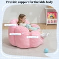 thumbnail image 5 of Lusimo Bean Bag Chair for Kids, Small Lazy Memory Foam Bean Bag Sofa for Bedrooms, Floral Design Couch with Velvet Washable Cover, Lounge Chairs with Pocket for Girls, Boys, Pink, 5 of 12