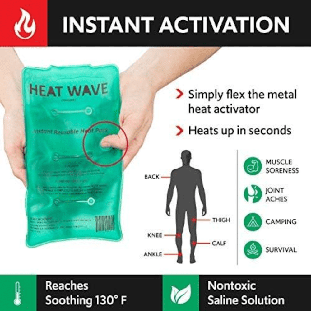 Heat Wave Instant Reusable Medium Click Heat Heat Pack MADE in USA