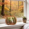 thumbnail image 6 of SMKE Pumpkin Greenhouse Wooden Halloween Table Decor 7.87 Inch with Gardening Scene Print, Wall Hanging Plaque for Fall Thanksgiving Home Shelf Ornament, 6 of 7