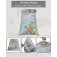 thumbnail image 6 of Happy Easter California King Pillow Case - Microfiber Bed Throw Pillow Covers, Spring Bunny Easter Eggs Floral Teal Wood Decorative Lumbar Pillow Cover with Envelope Closure for Sofa/Travel 20"x40", 6 of 6