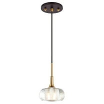 Woodbridge Lighting Christina 1-Light Glass Mini-Pendant in Brass/Bronze/Crystal