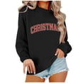 thumbnail image 5 of Lovskoo Christmas Vibes Sweatshirt Women Merry Christmas Shirt Xmas Long Sleeve Shirt Winter Holiday Sweatshirts Black, 5 of 5