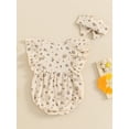 thumbnail image 3 of Suealasg Newborn Infant Girls Summer Rompers +Headband Fly Sleeve Crew Neck Button Front Bodysuits 3 6 12 18 Months Baby Girl Clothes, 3 of 6