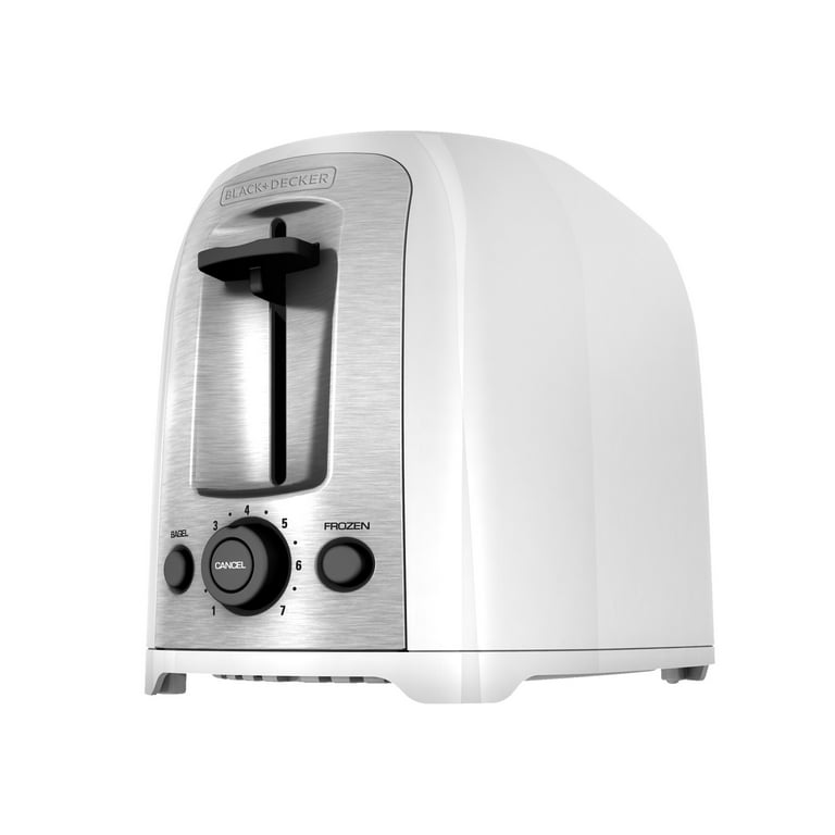 Black+Decker TR2200WSD 2 Slice Toaster with extra wide slots Medium White 
