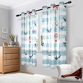 thumbnail image 2 of Yayeee Window Curtains Set of 2 for Living Room Light Filtering 63"x52", Boat Anchor Stripes Pattern, 2 of 7