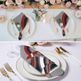 thumbnail image 2 of Grey Geometric Cloth Napkins, Modern Abstract Black White Red Striped Washable and Reusable Dinner Napkins Set of 4, Table Napkin for Kitchen Party Birthday Wedding Hotel Housewarming 20"x20", 2 of 8