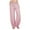 Pink, variant on Annhoo Womens Pants Casual High Waisted Drawstring Textured Straight Leg Trousers Plus Size Loose Lounge Pants