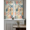 thumbnail image 4 of Boho Morocco Tier Curtains 45 Inch Length,Sheer Curtains for Bedroom Living Room Window Retro Farmhouse Ethnic Neutral Aesthetic Voile Drapes Kitchen Curtains Small Half Window 27.5"x45" 2 Panels, 4 of 7