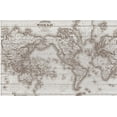 thumbnail image 2 of Allen, Candace 32x22 White Modern Wood Framed Museum Art Print Titled - Vintage World Map 2, 2 of 4