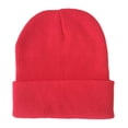 thumbnail image 2 of UTSJKR Beanie for Women Men Ski Watch Cap Cuffed Plain Skull Knit Hat Soft Fisherman Winter Hat Classic Slouch Stretchy Hat Watermelon Red, 2 of 3