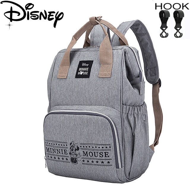 Disney Diaper Bag Large Capacity Nappy Bag For Stroller Maternity Backpack For Mom Mickey Mouse Bag Travel Backpack Free Hook Gao Jinjia LED