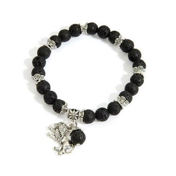 Holy Land Gifts 253857 No. 9819 Lion de Juda Bracelet de Perles de Lave