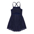 thumbnail image 2 of Aiihoo Girls Ballet Dance Lyrical Dress Cross Back Leotard Skirt Modern Contemporary Dancewear Navy Blue 16, 2 of 7
