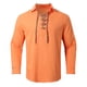 thumbnail image 5 of Camisa de manga larga con solapa para hombre: imitación lino, cierre con cordón, color liso, para todas las estaciones, se recomienda lavar a mano., 5 of 8
