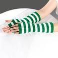 thumbnail image 2 of Elainilye Fashion Unisex Winter Gloves Wrist Arm Warmer Solid Knitted Long Fingerless Gloves Mitten Knitted Wool Gloves,Green, 2 of 5