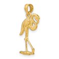 thumbnail image 5 of FJC Finejewelers 10 kt Yellow Gold 3-D Flamingo with Head Up Charm 19 x 12 mm, 5 of 7