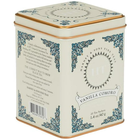 Harney & Sons, Vanilla Comoro, Decaffeinated Black Tea with Vanilla, 20 Ct