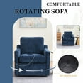 thumbnail image 3 of QianYueLUX Swivel Accent Chair, 360° Swivel Comfy Upholstered Seat for Living Room, Bedroom, Office with Hidden Storage & Dual USB-C Ports, Chenille Fabric, 300lbs Capacity, Navy Blue, 3 of 6