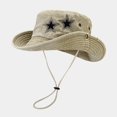 thumbnail image 1 of Sombrero de vaquero con protección UV para mujer, gorra de cuerda de ala grande, accesorio de pescador vaquero para escalada, senderismo, vacaciones al aire libre, 1 of 4