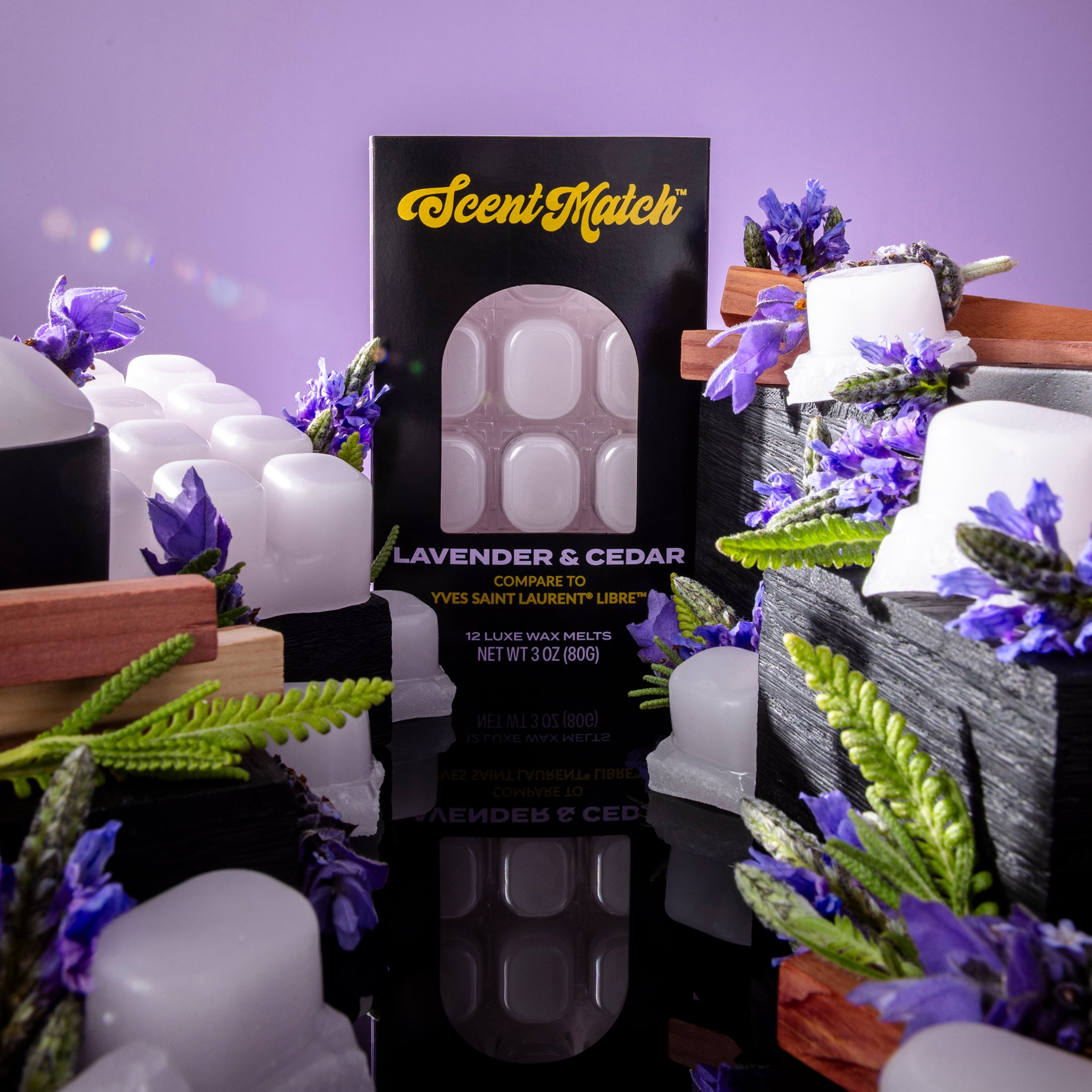 (3 pack) IllumiScents ScentMatch 3 oz Wax Melts Lavender & Cedar (compare to: Yves Saint Laurent - Libre)