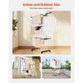 thumbnail image 6 of VEVOR Clothes Drying Rack, 4-Tier Foldable Laundry Dryer Rack, Metal Drying Racks with 24 Drying Rods, Free-Standing and Portable Hanger with 4 Castors and Two Side Wings for Outdoor & Indoor Use, 6 of 9