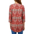 thumbnail image 4 of Women Paisley Printed V Neck 3/4 Sleeve Top, 4 of 8
