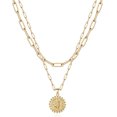thumbnail image 1 of Gold Plated Dainty Layering Paperclip Link Chain Necklace Personalized Coin Initial Layered Gold Necklaces for Women, #J, 1 of 3