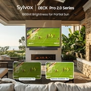 SYLVOX 43 Outdoor TV, 4K UHD Google Television for Partial Sun Outside with 1000nit Brightness, IP55 Weatherproof, Dolby Atmos, Voice Remote (Deck Pro 2.0)