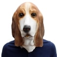 thumbnail image 1 of Máscara de animales de Halloween, cosplay de animales, máscara de cabeza completa, accesorios de disfraz realistas, máscara de perro Basset Foxhound, 1 of 8